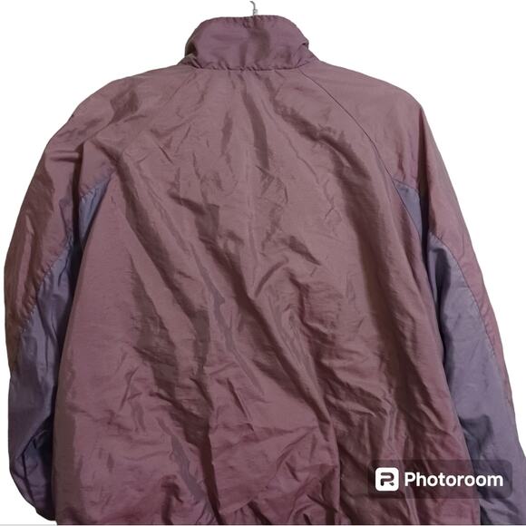 Vintage windbreaker mauve floral 2X Golden Girls grandmacore **No zipper pull** - Picture 5 of 11